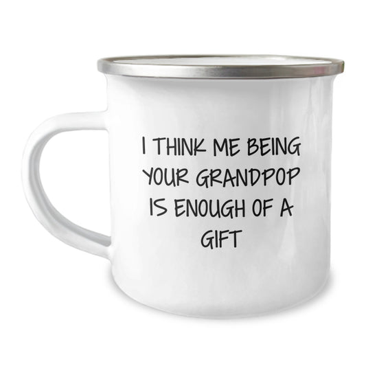 Grandpop Keepsake Camping Mug for Him Birthday Gift with Enamel Finish - Image 1