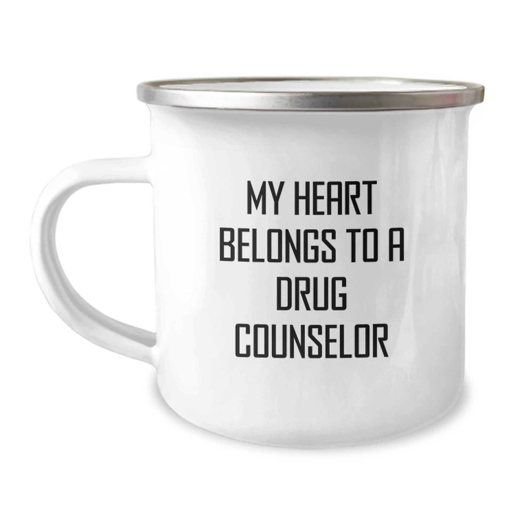 Funny Drug Counselor Gifts for Men Women Friends from Coworkers Family - My Heart Belongs To A Drug Counselor Graduation Unique Mugs for Camping - Image 1
