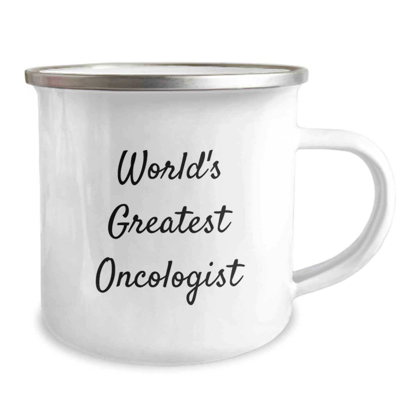 Funny 'World's Greatest Oncologist' Quote Camping Mug Gifts from Friends to Family on Christmas - Image 2