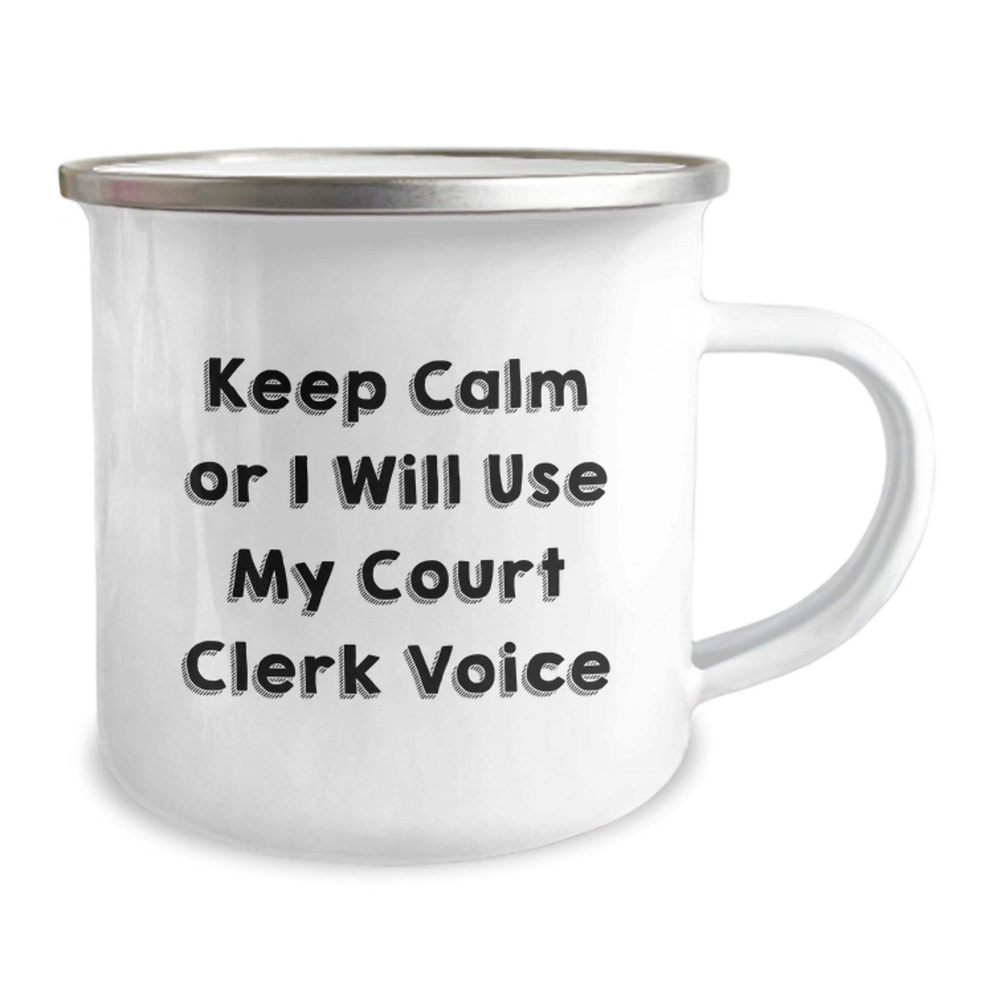 Funny Court Clerk Gifts, Court Clerk Camping Mug, 'Keep Calm Or I Will Use My Court Clerk Voice', Birthday Unique Gifts from Friends, Court Clerk Unique Gifts - Image 2