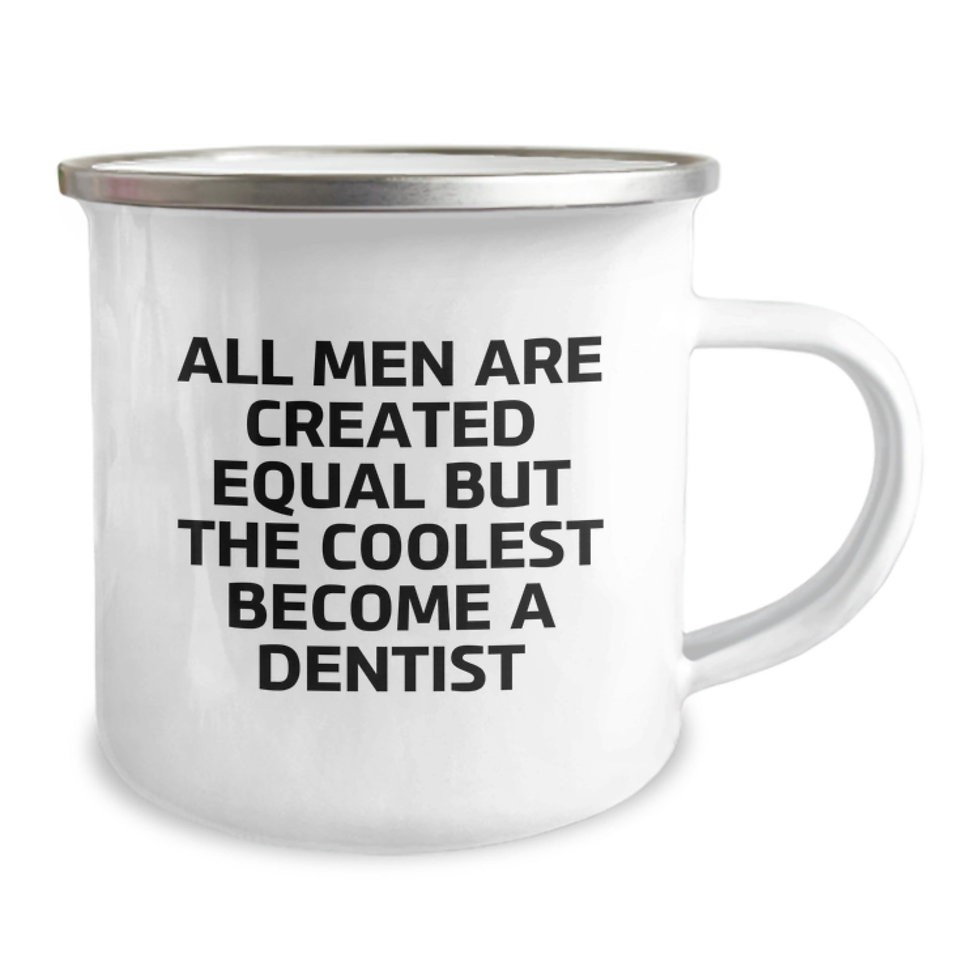 Funny Dentist Gifts for Men, Unique Camping Mug Ideas for Graduation, 'All Men Are Created Equal But The Coolest Become A Dentist' Mugs from Friends and Family - Image 2