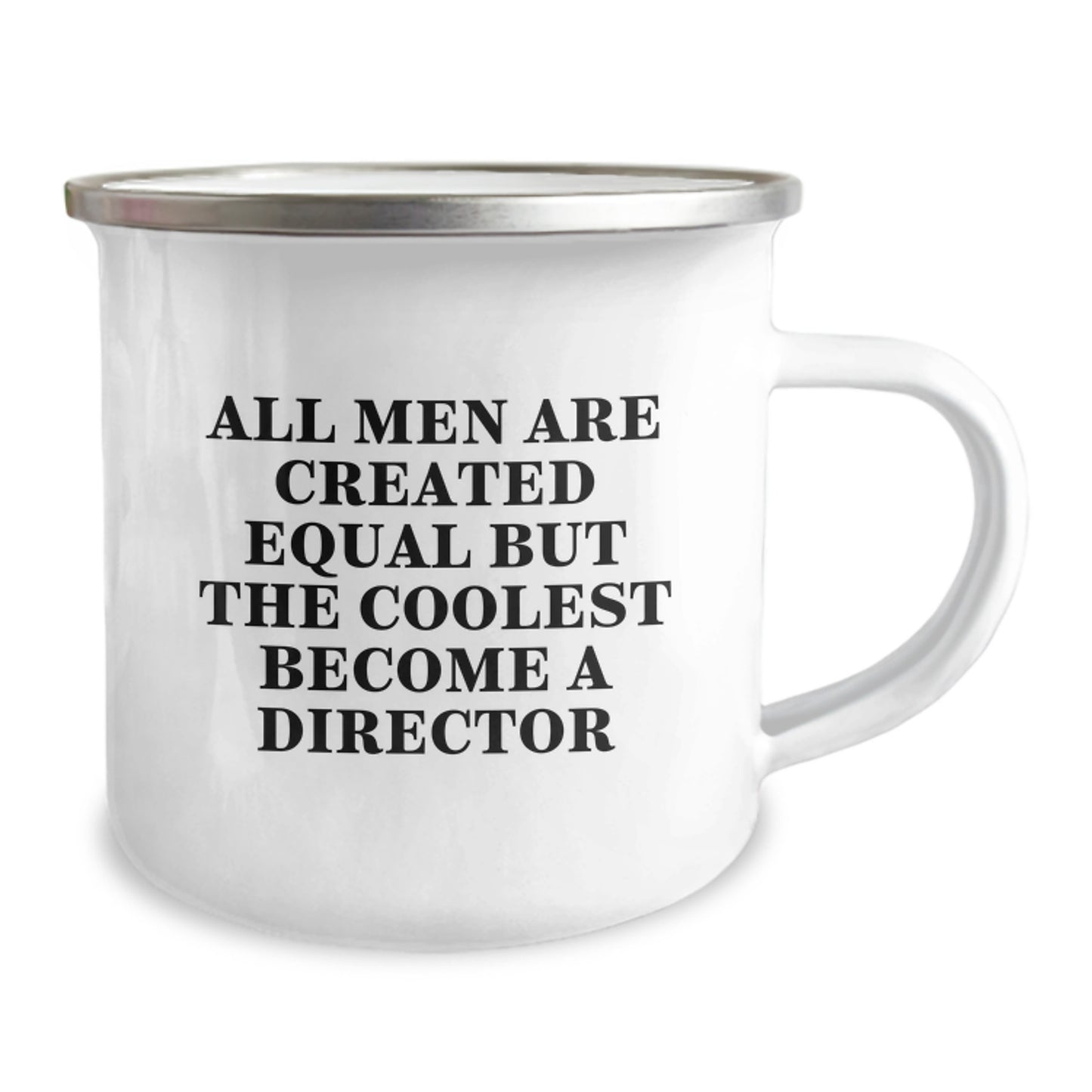 Funny Director Quotes Gifts from Men for Graduation Unique Gifts - All Men Are Created Equal But The Coolest Become A Director, Director Camping Mug for Men, Funny Camping Mug for Director - Image 2