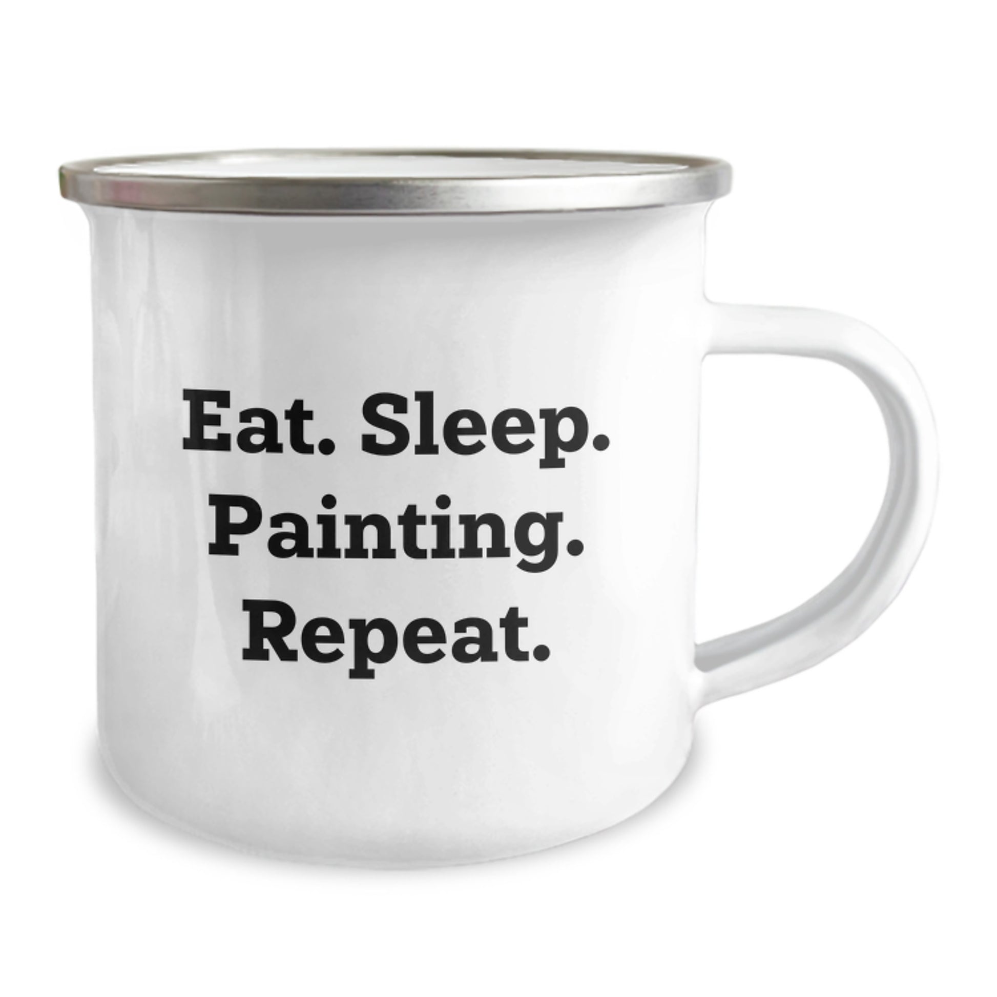 Painting Enthusiasts Gifts, Eat. Sleep. Painting. Repeat. Funny Graduation Unique Gifts from Friends to Painting Lovers, 12 oz Camping Mug - Image 2