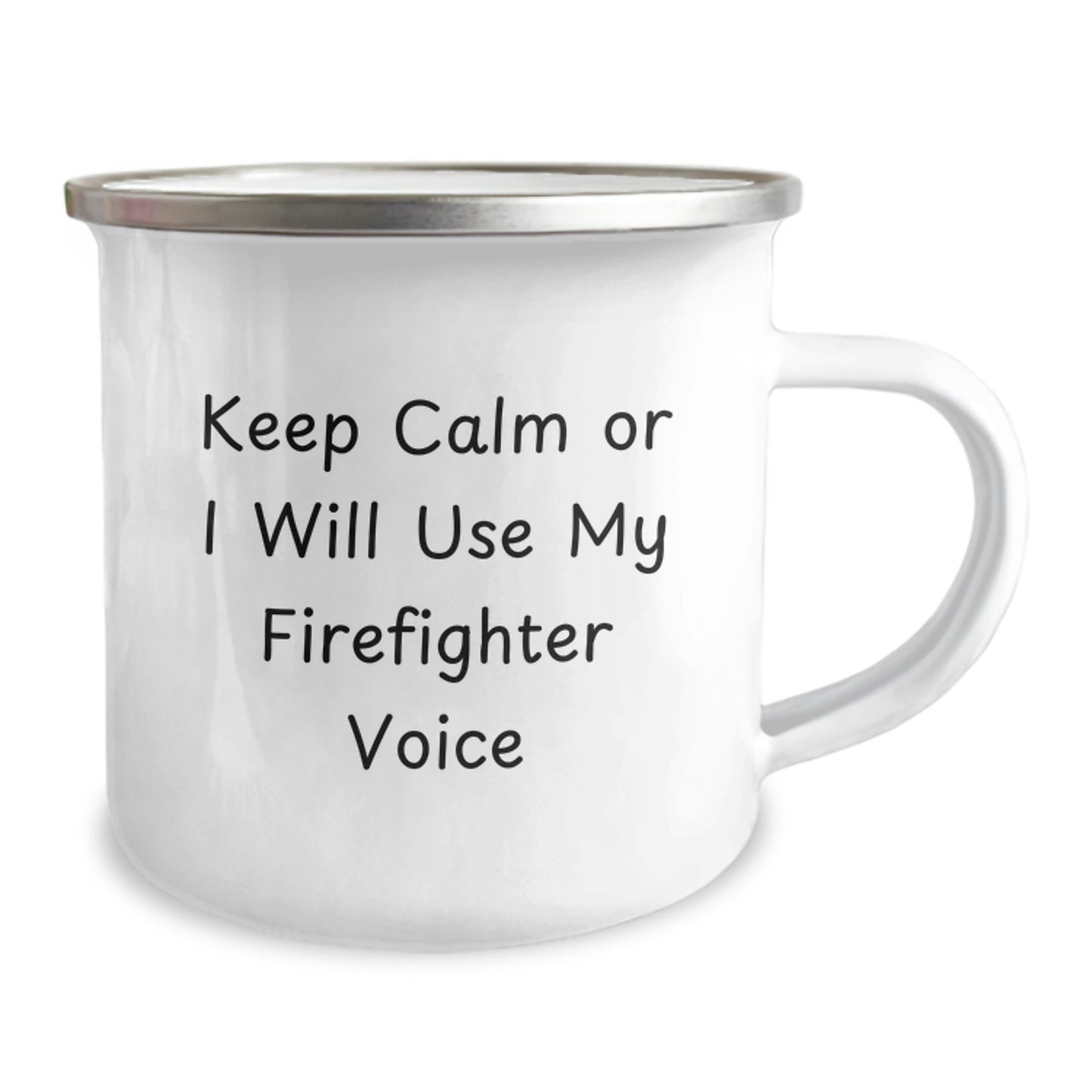 Funny Firefighter Gifts for Men, Funny Camping Mugs with Funny Quote - 'Keep Calm Or I Will Use My Firefighter Voice', Unique Christmas Unique Gifts from Friends - Image 2