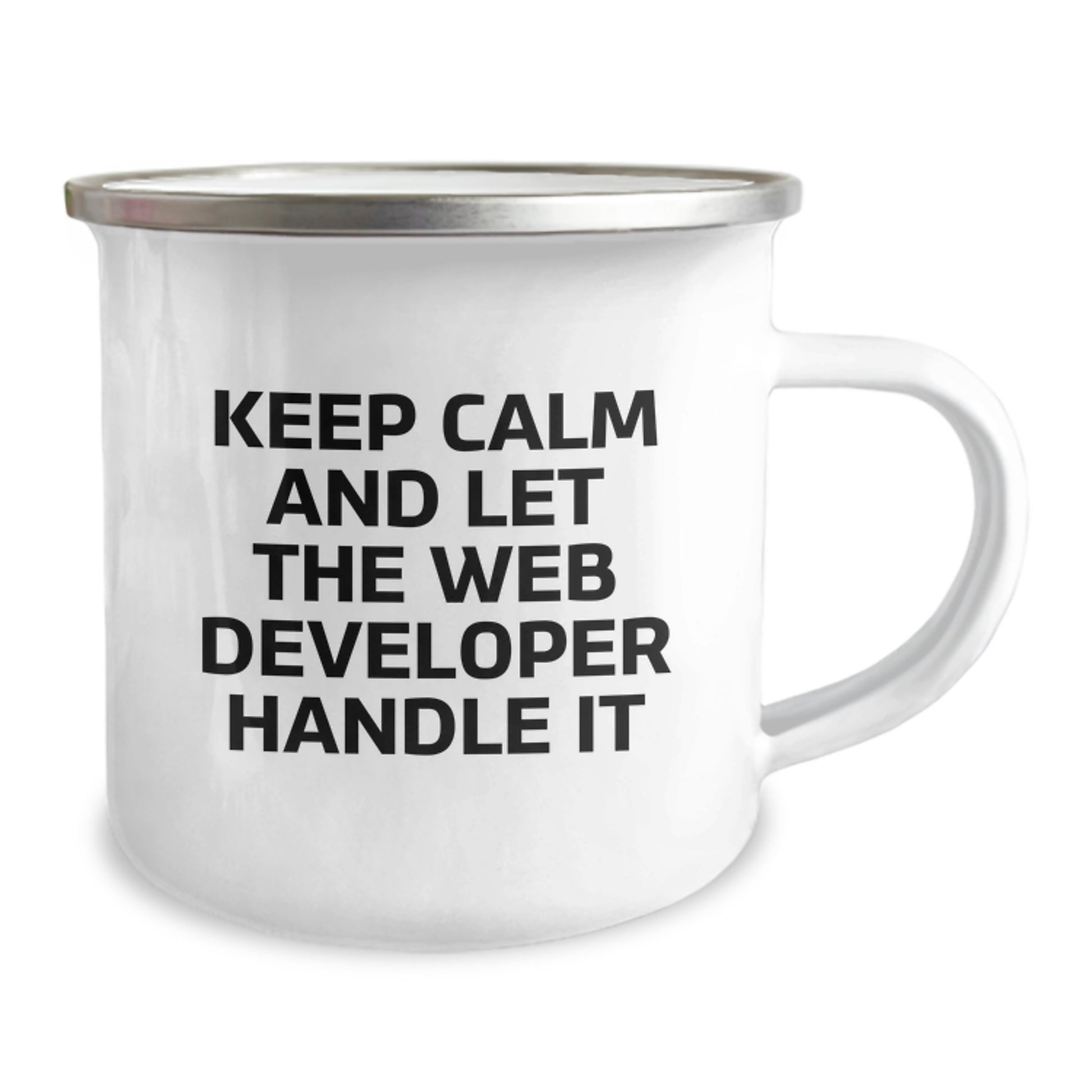 Funny Keep Calm Web Developer Birthday Unique Gifts from Friends for Men Camping Mug - Image 2