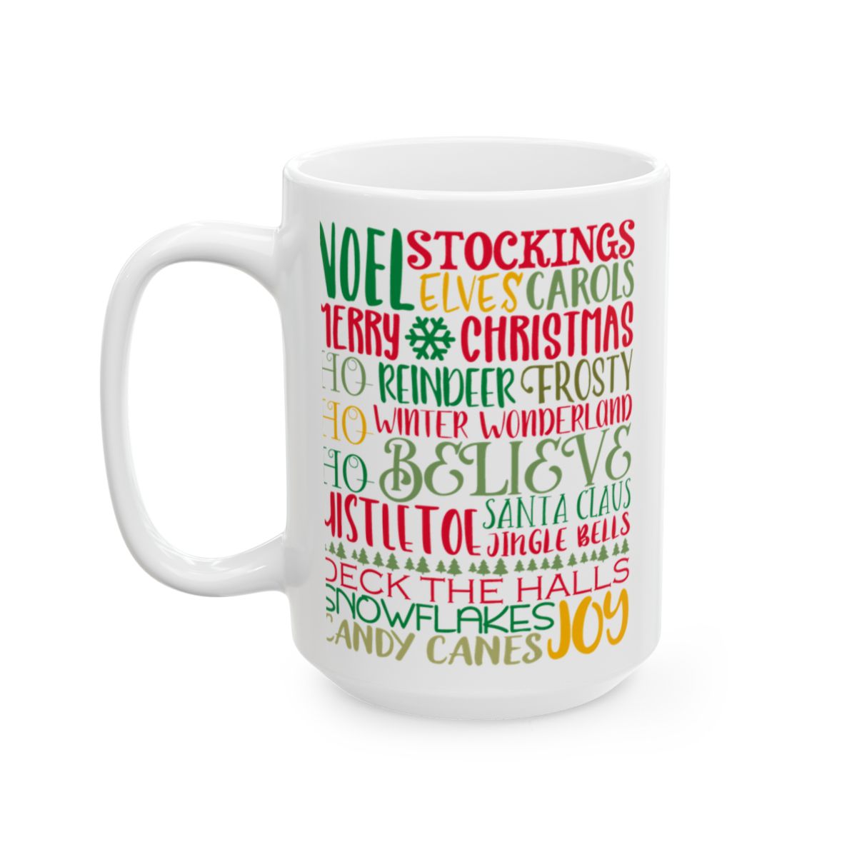 Christmas Word Cloud Mug in White or Black (11 or 15 oz)
