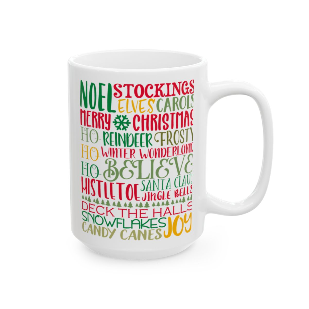 Christmas Word Cloud Mug in White or Black (11 or 15 oz)