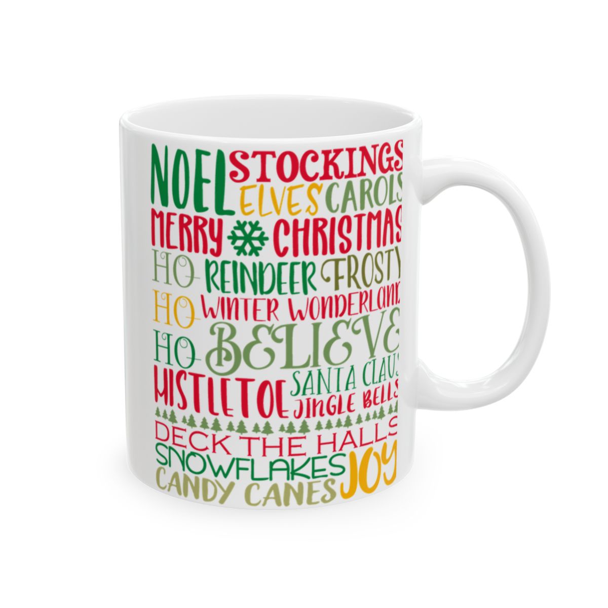 Christmas Word Cloud Mug in White or Black (11 or 15 oz)