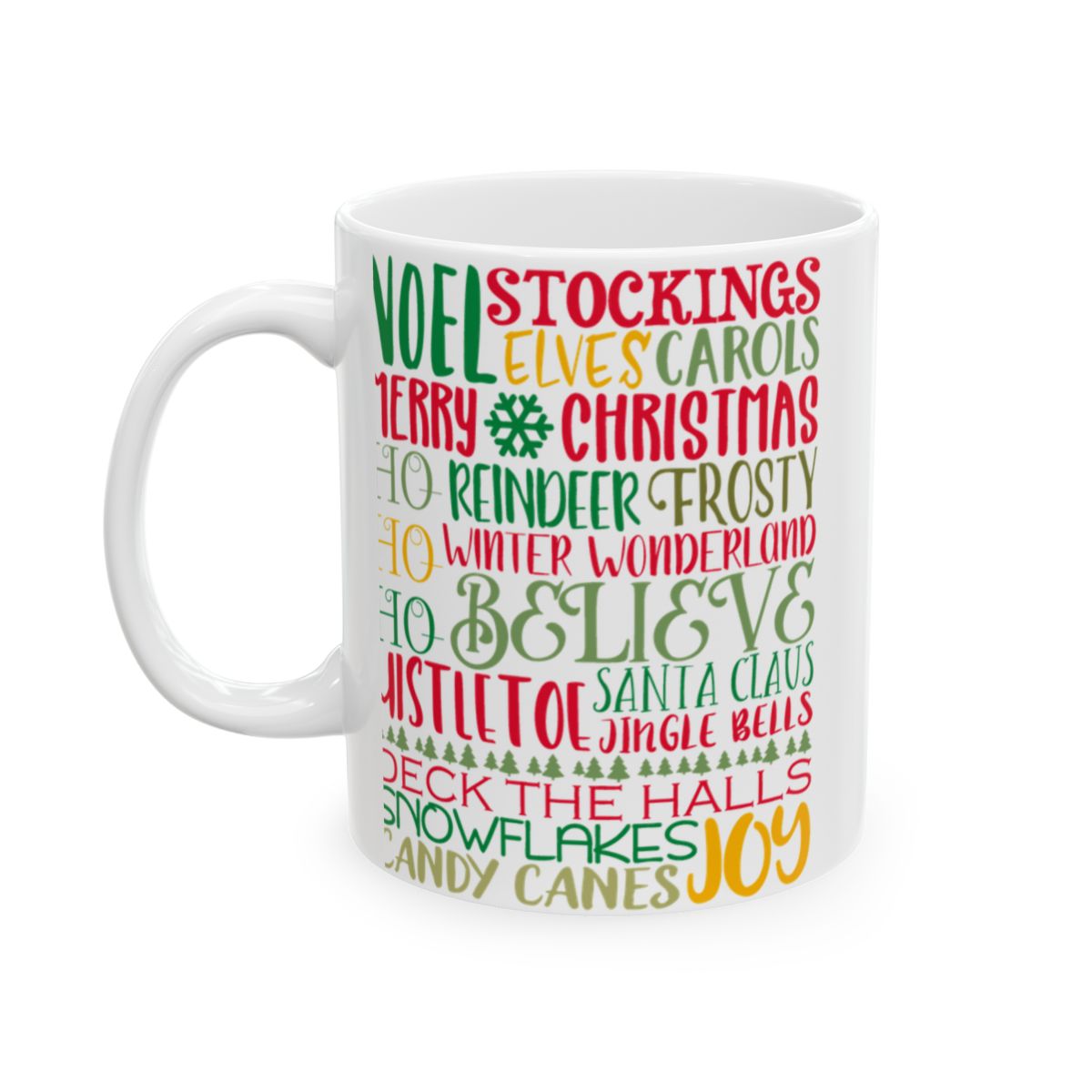 Christmas Word Cloud Mug in White or Black (11 or 15 oz)
