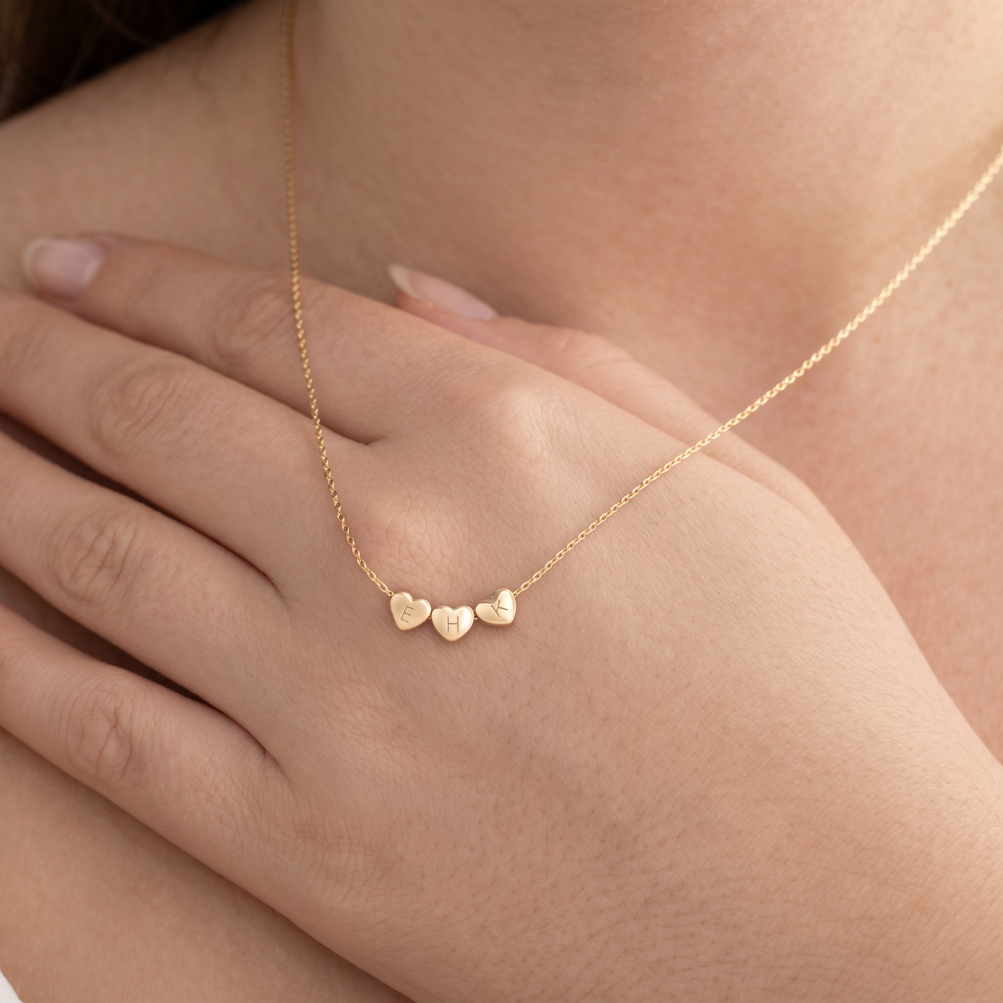 Engraved Heart Necklace — Personalized Initial Pendant (Silver, Gold, or Rose Gold)