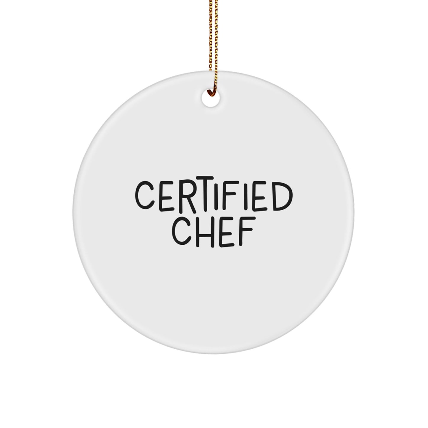 Funny 'Kitchen Rockstar' Certified Chef Gifts from Friends, Coworkers, Family for Chef, Men, Women, Christmas Unique Circle Ornament - Image 1