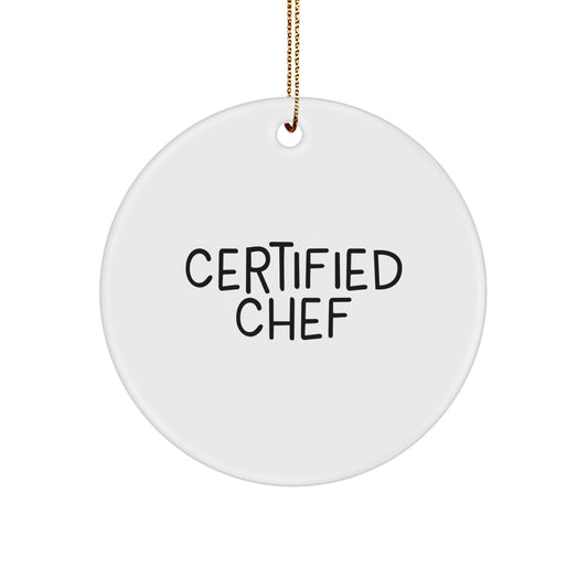 Funny 'Kitchen Rockstar' Certified Chef Gifts from Friends, Coworkers, Family for Chef, Men, Women, Christmas Unique Circle Ornament - Image 1