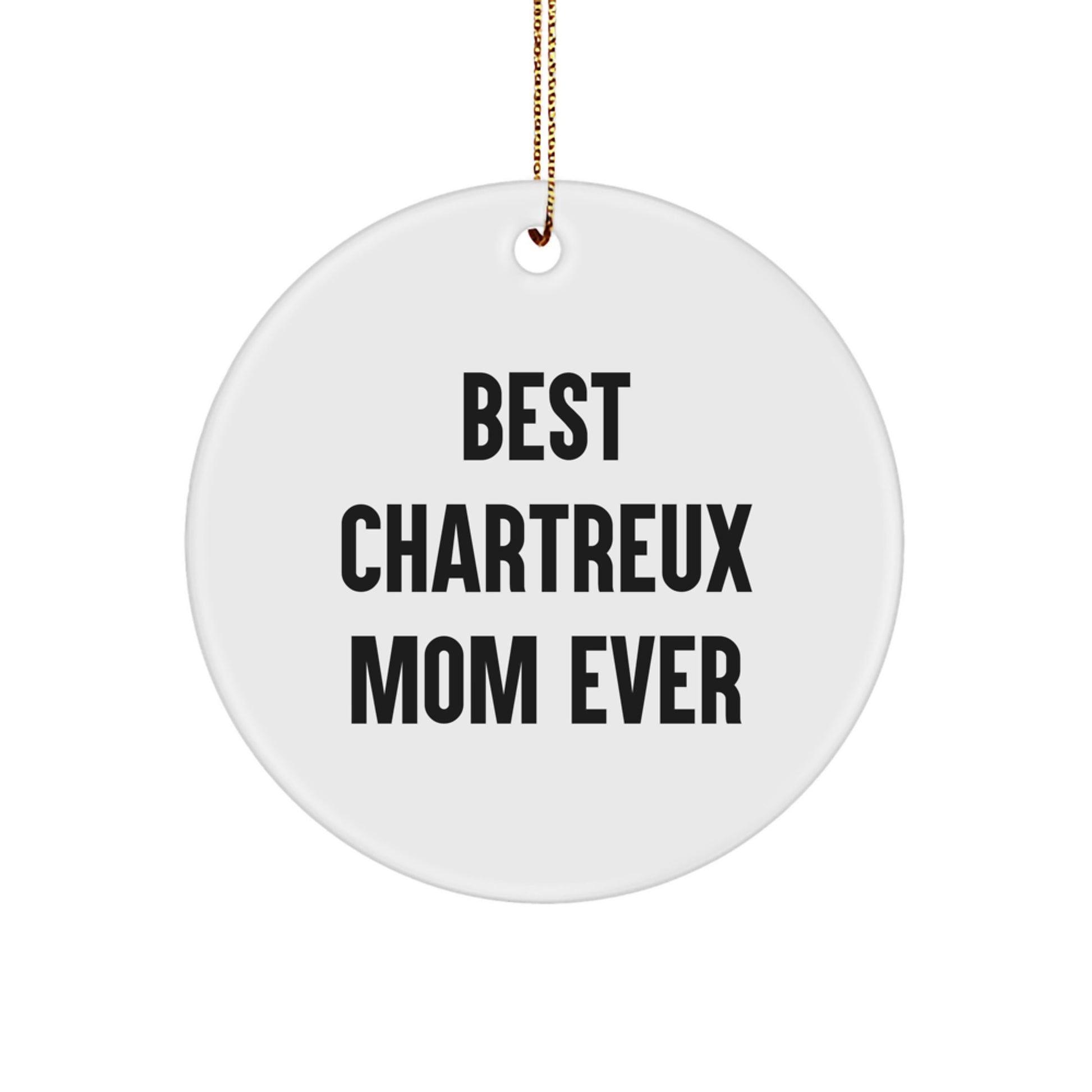 Chartreux Cat Lover's Circle Ornament, Gifts from Friends, 'Best Chartreux Mom Ever', Christmas Unique Gifts for Chartreux Cat Enthusiasts - Image 1