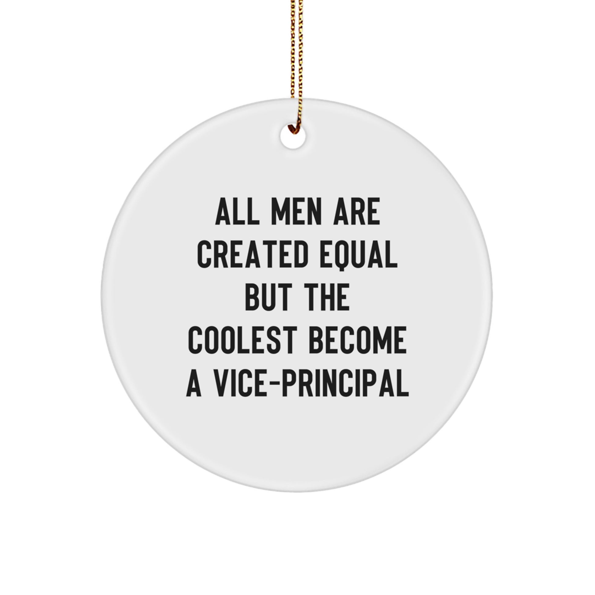 Funny Vice-principal Gifts, Circle Ornaments for Vice-principal, Christmas Unique Gifts from Friends for Vice-principal, 'All Men Are Created Equal But The Coolest Become A Vice-principal' Quote - Image 1