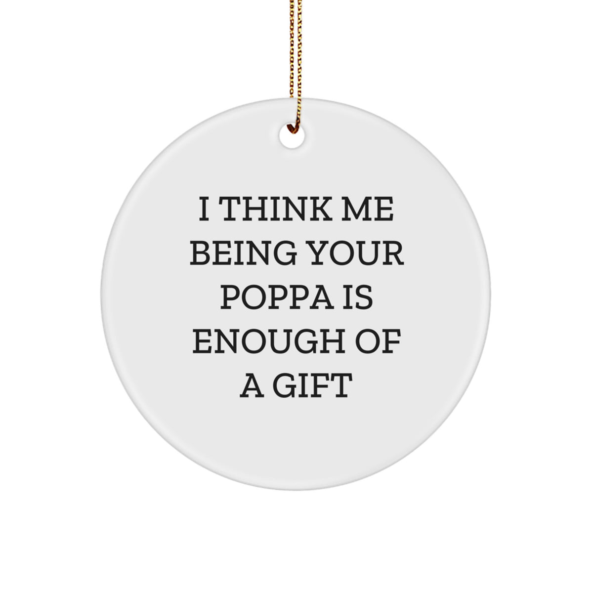 Christmas Gift Poppa Circle Ornament for Her Present - Image 1