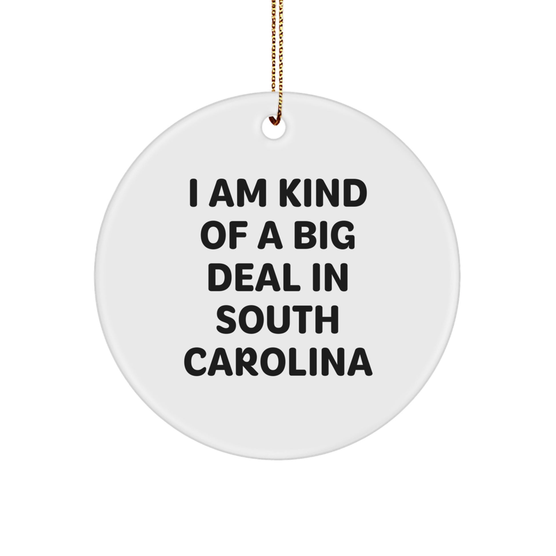 Funny South Carolina Gifts from Friends, I Am Kind Of A Prime Selection In South Carolina Christmas Decorations Circle Ornament for Women - Image 1