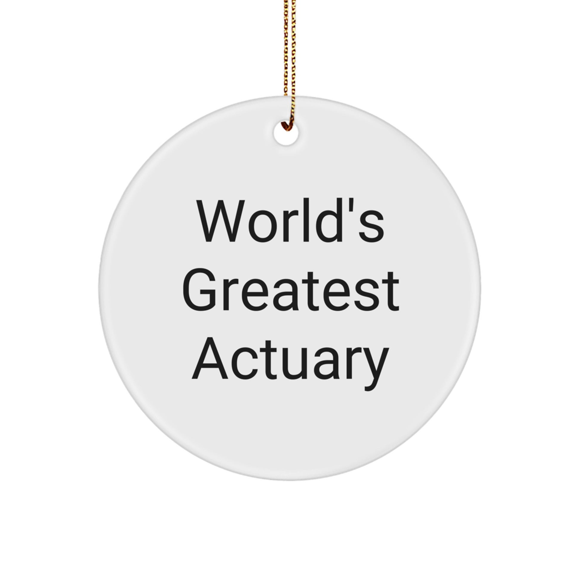 Funny Actuary Gifts from Friends and Family - World's Greatest Actuary Christmas Unique Circle Ornament for Actuary Men and Women - Image 1