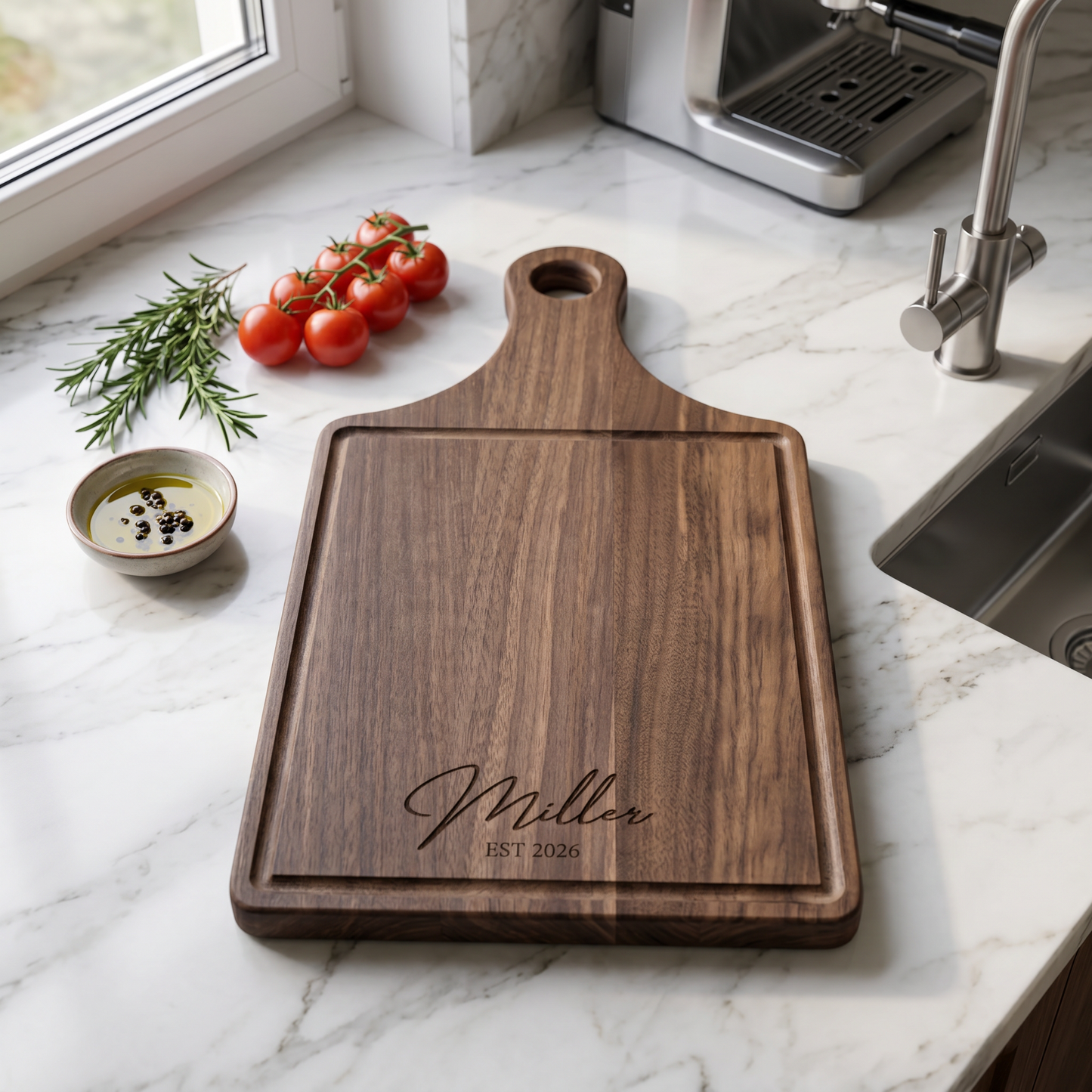 Personalized Hardwood Charcuterie Board - Made in USA
