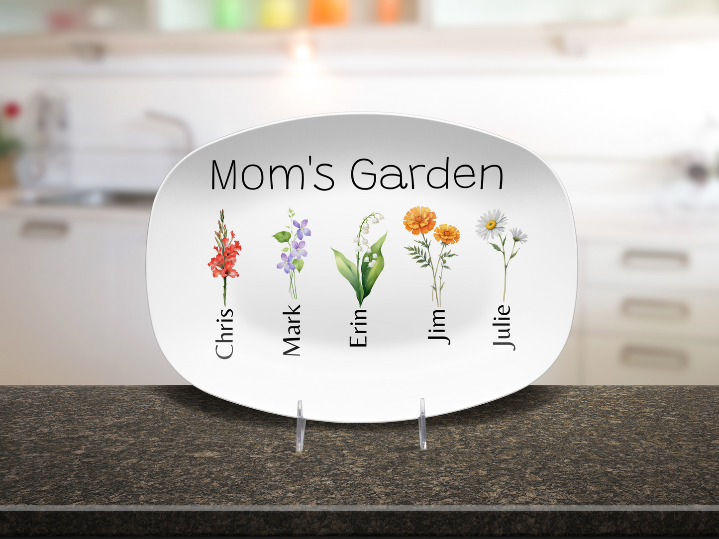 🌸 Mom's Garden Personalized Platter 🌸