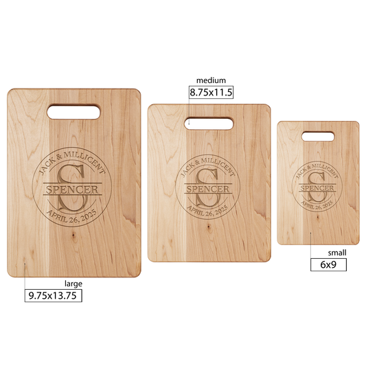 Personalized Maple Circle 2 Design Cutting Board — Handcrafted & Engraved