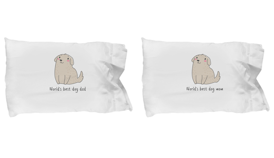 World's Best Dog Mom and Dad Pillowcase Set