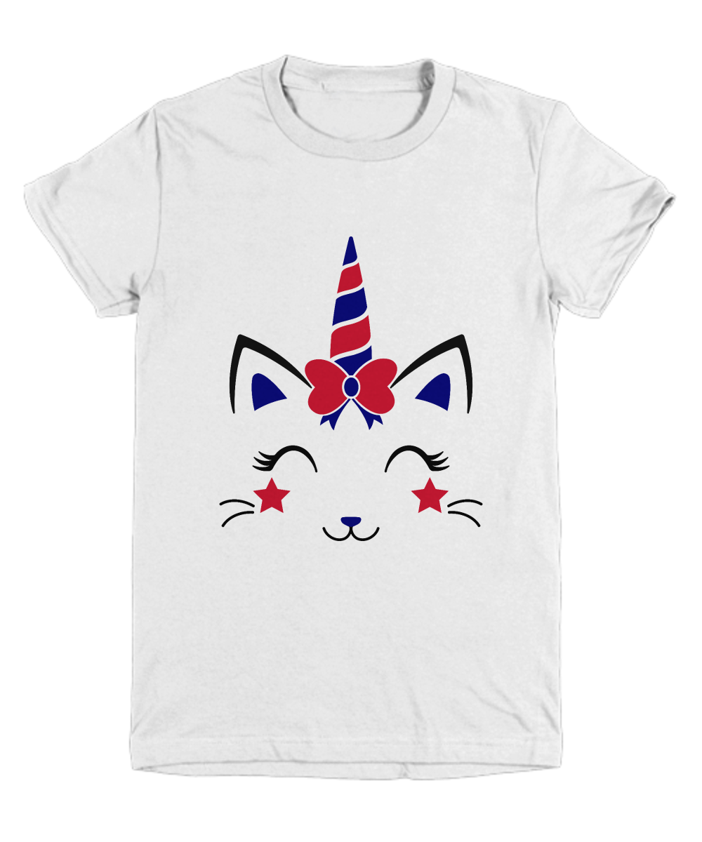Patriotic Caticorn Girl's T-Shirt