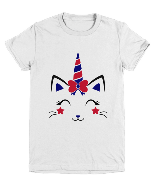 Patriotic Caticorn Girl's T-Shirt