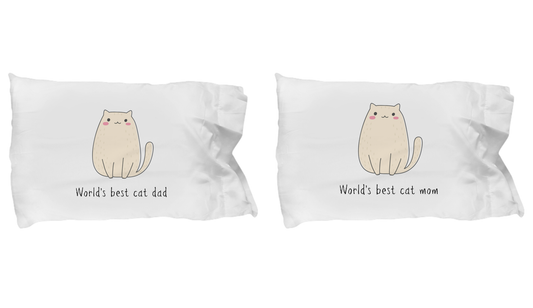 World's Best Cat Mom and Dad Pillowcase Set
