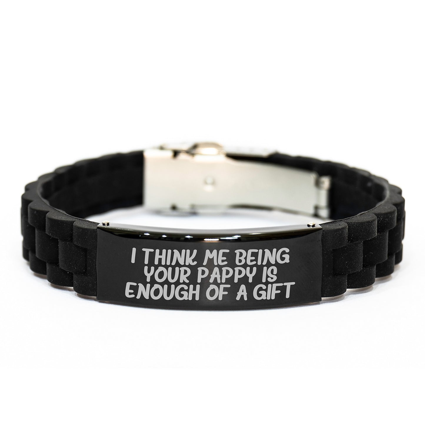 Funny Pappy Gifts from Family, Glide lock Clasp Bracelet for Men, Inspirational Quote - Image 1