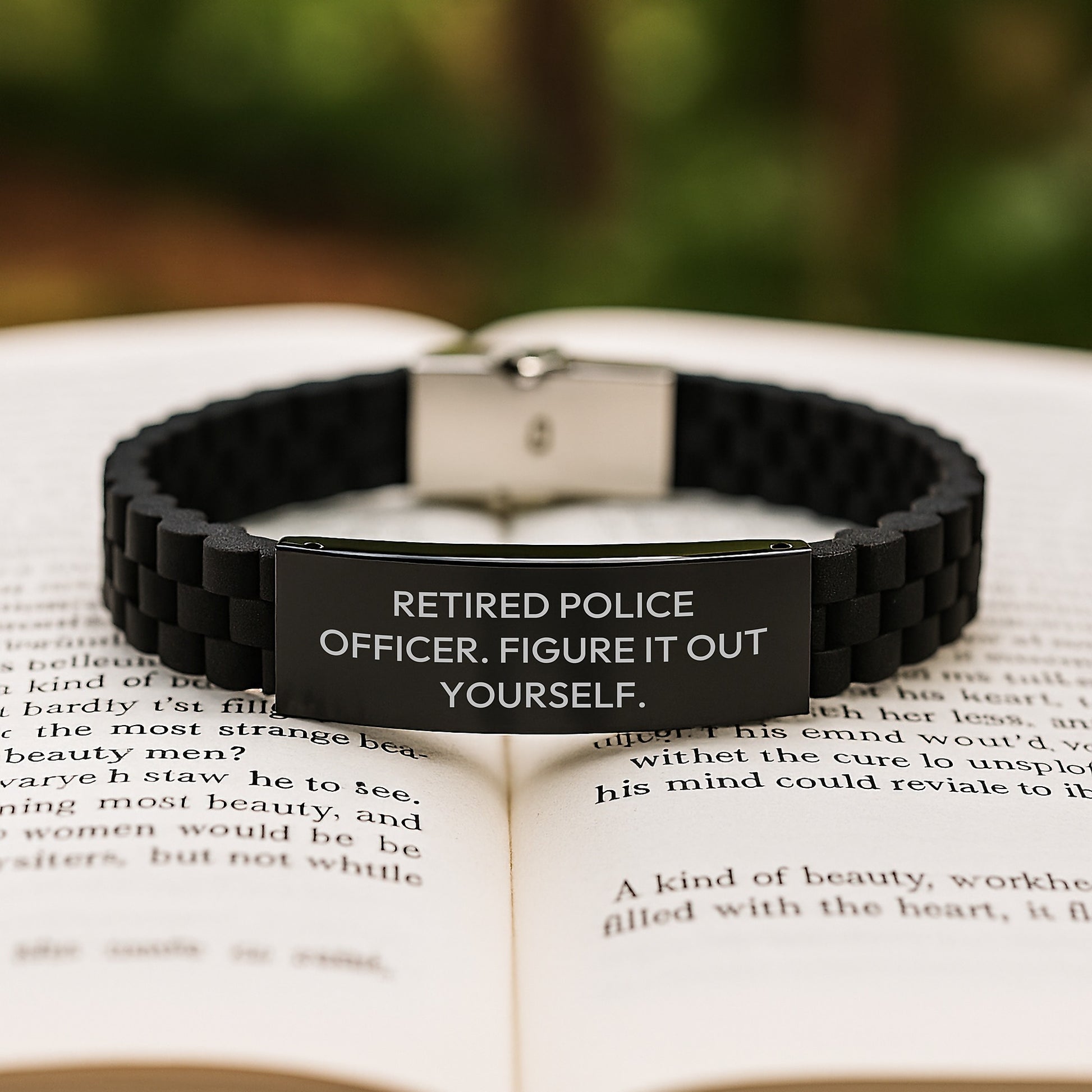 Police Officer Figures Out Gifts - Birthday Unique Gifts from Family to Men's Glide lock Clasp Brakelet - Image 2
