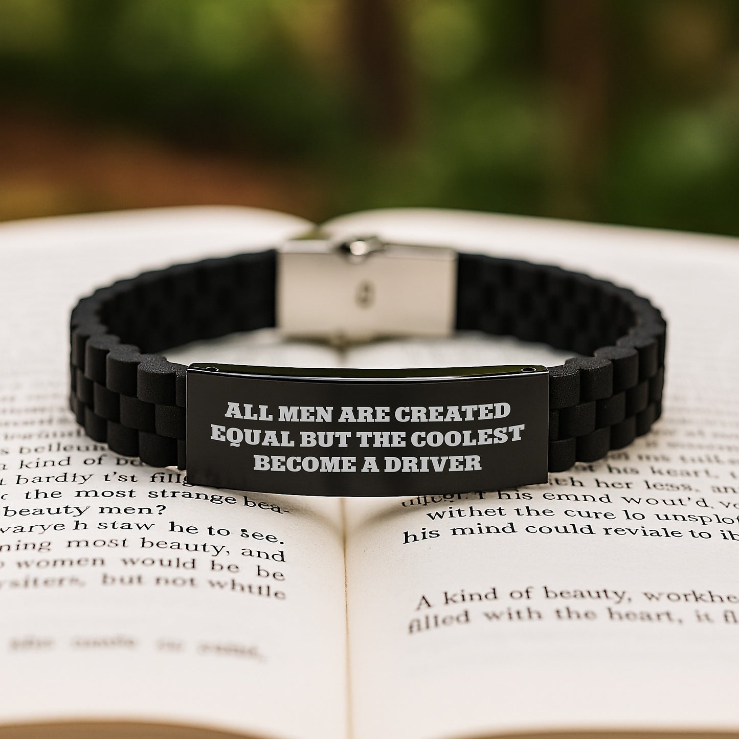 Driver Keepsake Glidelock Bracelet for Him Birthday Gift Premium Black - Image 2