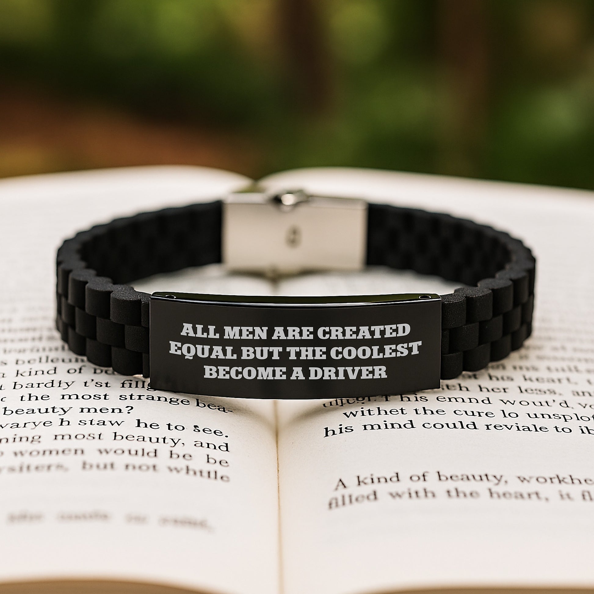 Driver Keepsake Glidelock Bracelet for Him Birthday Gift Premium Black - Image 2