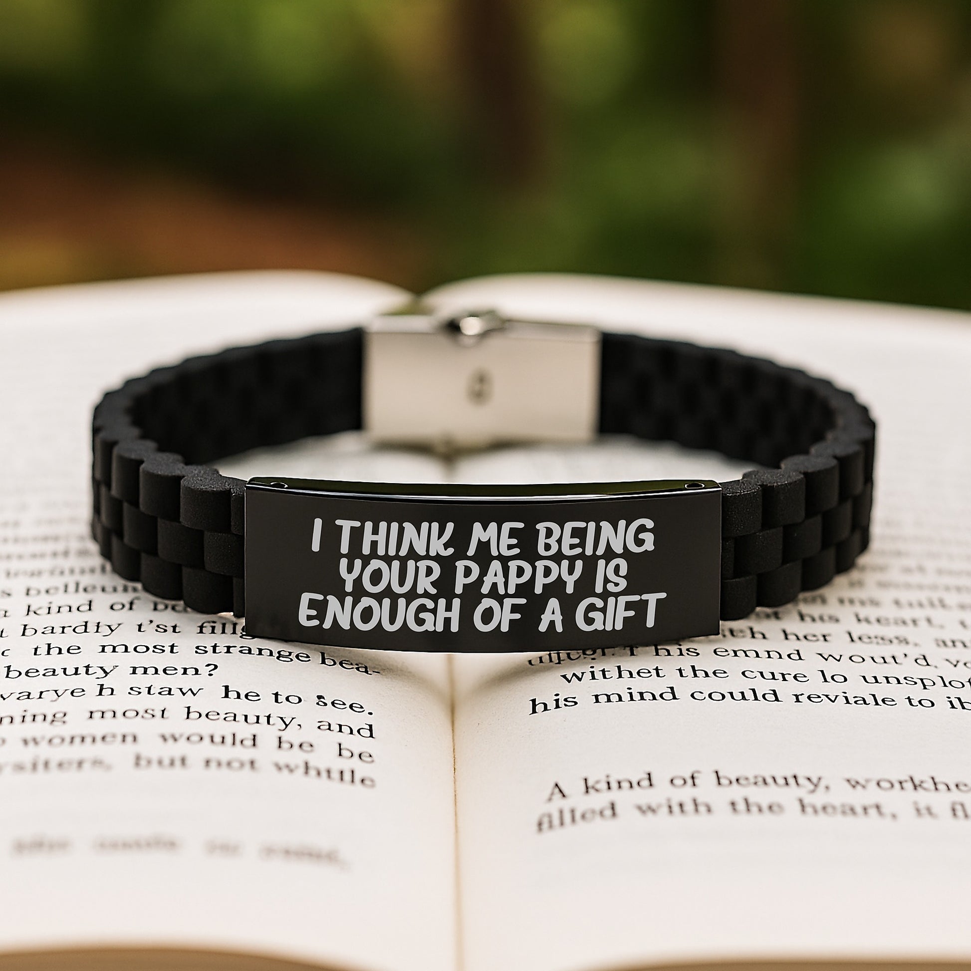 Funny Pappy Gifts from Family, Glide lock Clasp Bracelet for Men, Inspirational Quote - Image 2