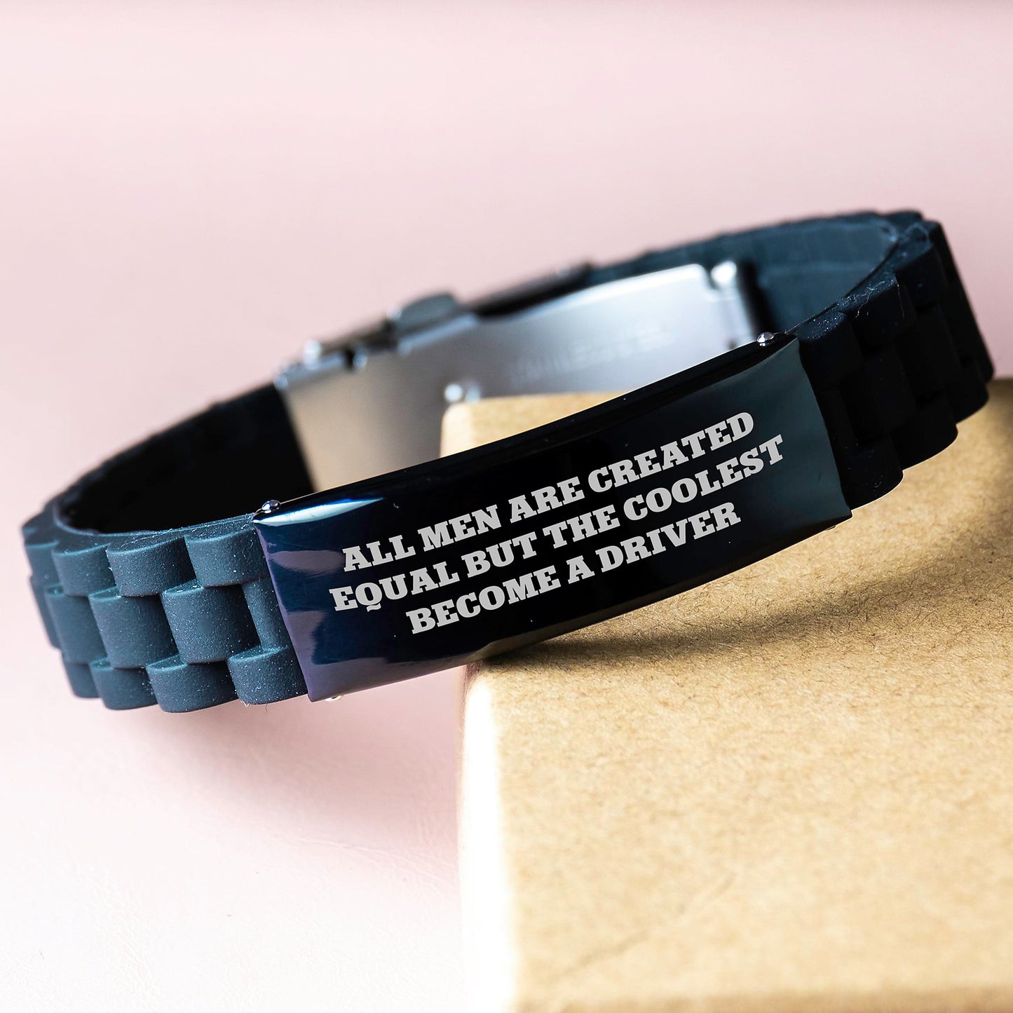 Driver Keepsake Glidelock Bracelet for Him Birthday Gift Premium Black - Image 3