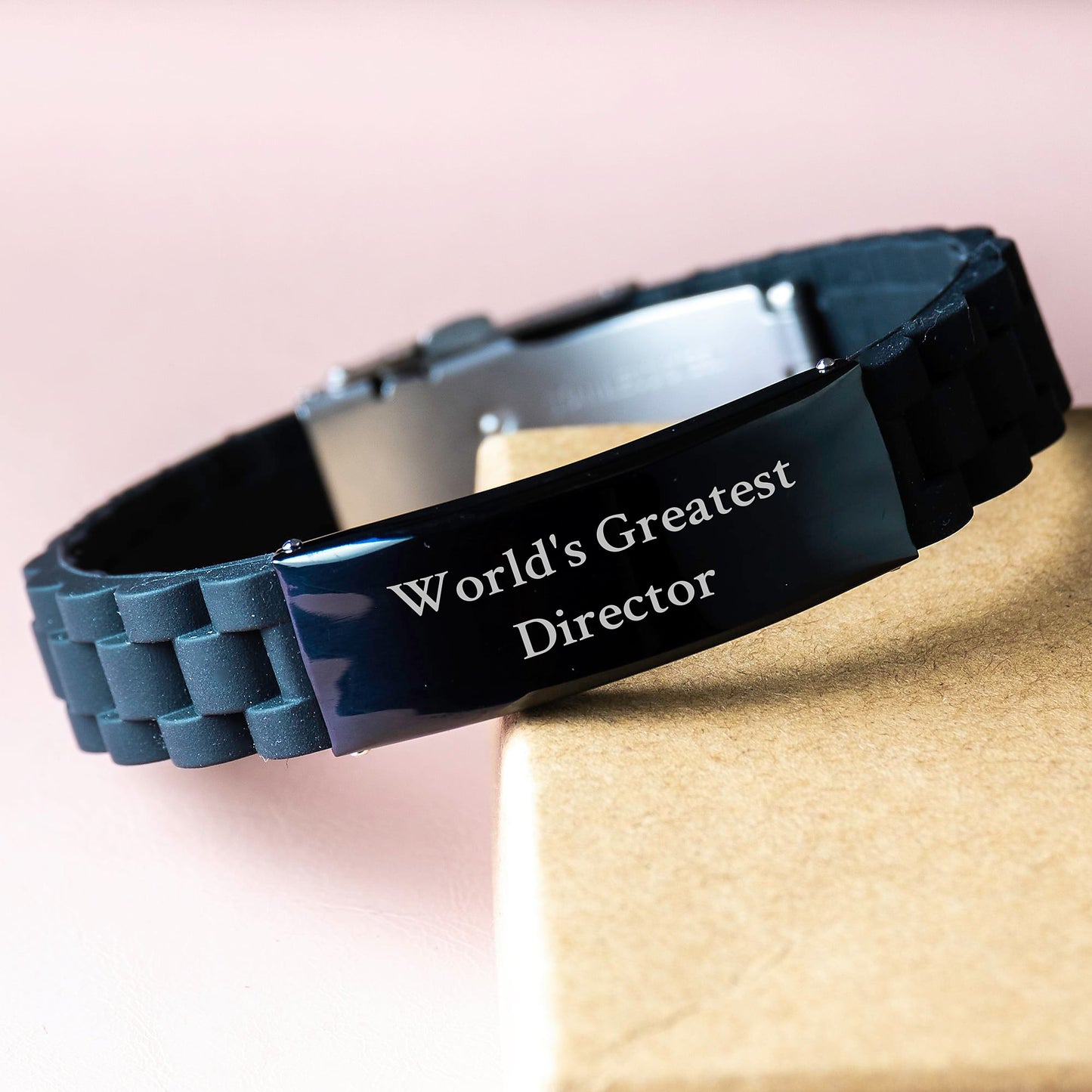 Funny World's Greatest Director Quote Gifts from Men to Son Father's Day Unique Glide lock Clasp Bracelet, Director Inspirational Gift - Image 3