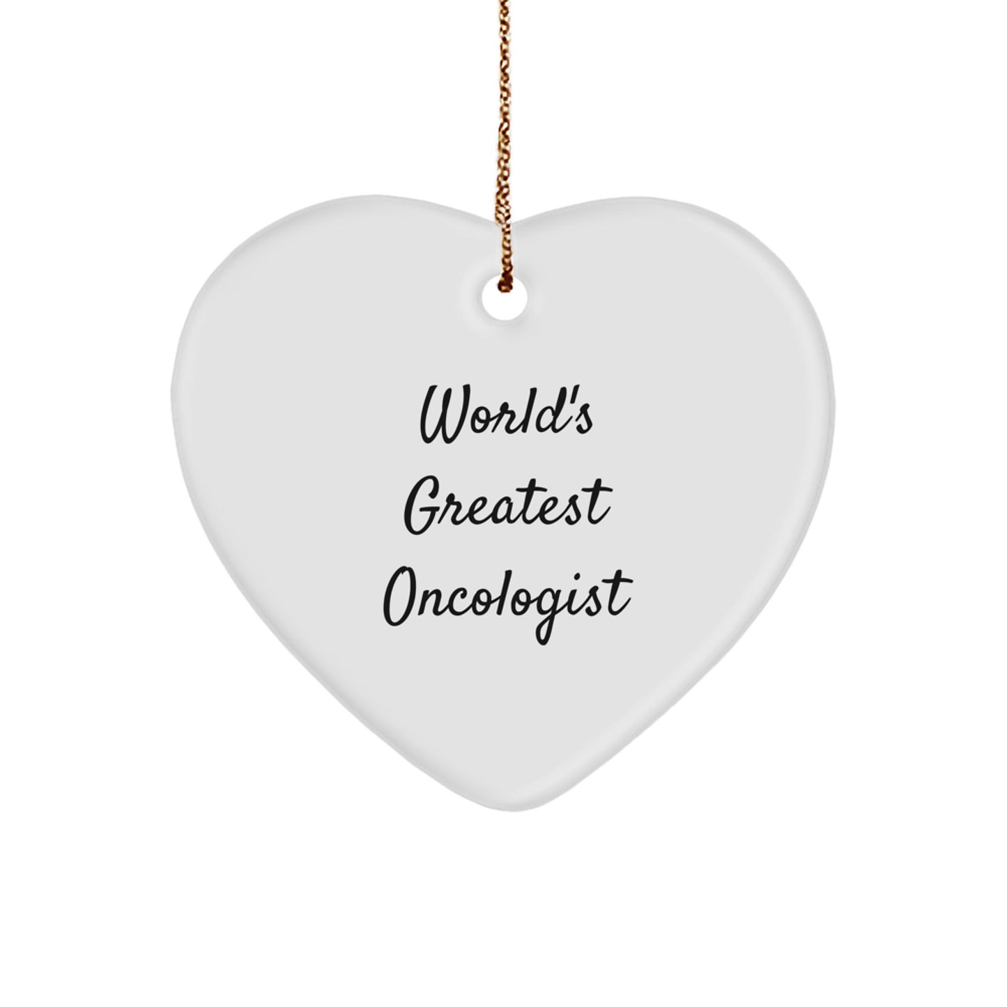 Funny World's Greatest Oncologist Heart Ornament Gifts from Family Friends for Oncologist Men Women Coworkers Christmas Unique - Image 1