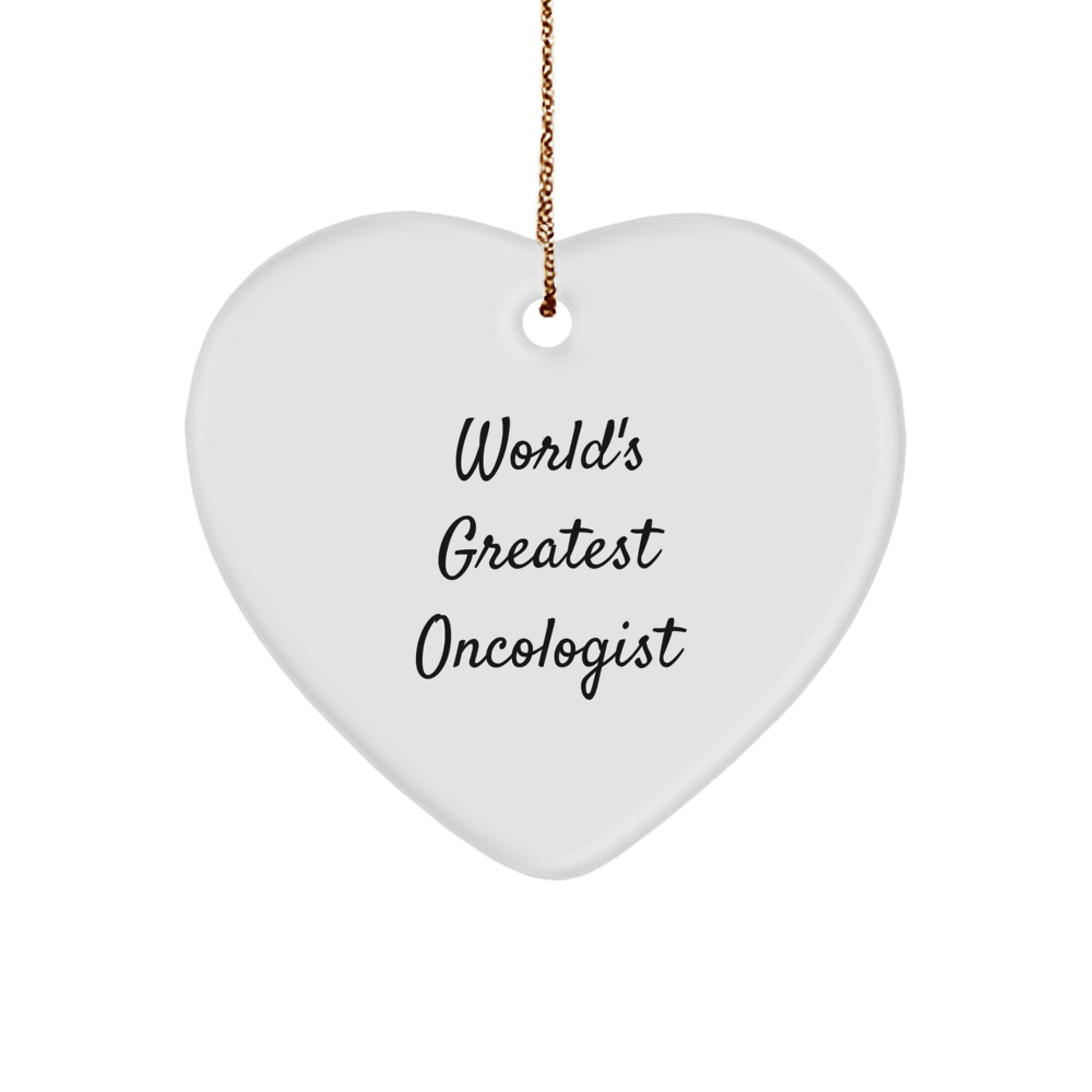 Funny World's Greatest Oncologist Heart Ornament Gifts from Family Friends for Oncologist Men Women Coworkers Christmas Unique - Image 1