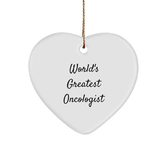 Funny World's Greatest Oncologist Heart Ornament Gifts from Family Friends for Oncologist Men Women Coworkers Christmas Unique - Image 1