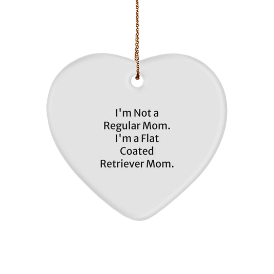 Funny Flat Coated Retriever Dog Gifts from Mom, Heart Ornament, Love for the Flat Coated Retriever Mom, Christmas Unique Gifts for Flat Coated Retriever Dog Owners - Image 1