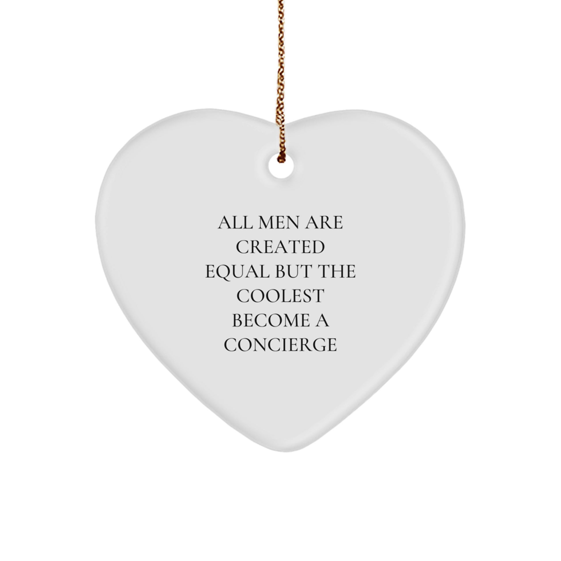 Funny Concierge Heart Ornament Gifts from Men Friends Coworkers Family, Unique Heart Shaped Ornament for Concierge, Christmas Unique Gifts for Men Friends Coworkers Family - Image 1