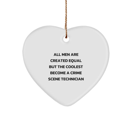 Funny Crime Scene Technician Gifts from Men, Unique Christmas Unique Gifts for Crime Scene Technician, Heart Ornament - Image 1