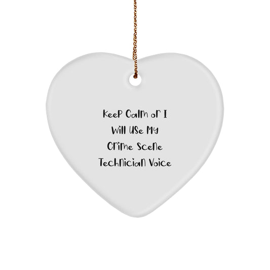 Funny Crime Scene Technician Heart Ornament Gifts from Friends, Unique Christmas Unique Gifts for Men Women Friends Family - Image 1