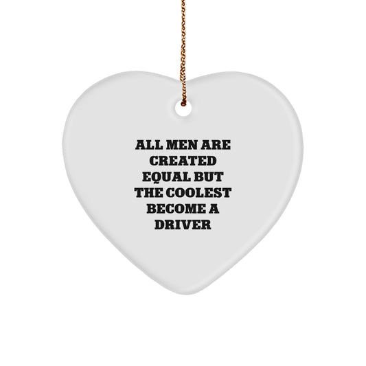 Driver Keepsake Heart-Shaped Durable Christmas Ornament for Him Gift - Image 1