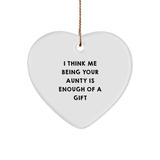 Funny Aunty Gifts from Men to Heart Ornament Loving Aunties for Christmas Unique Gifts - Image 1