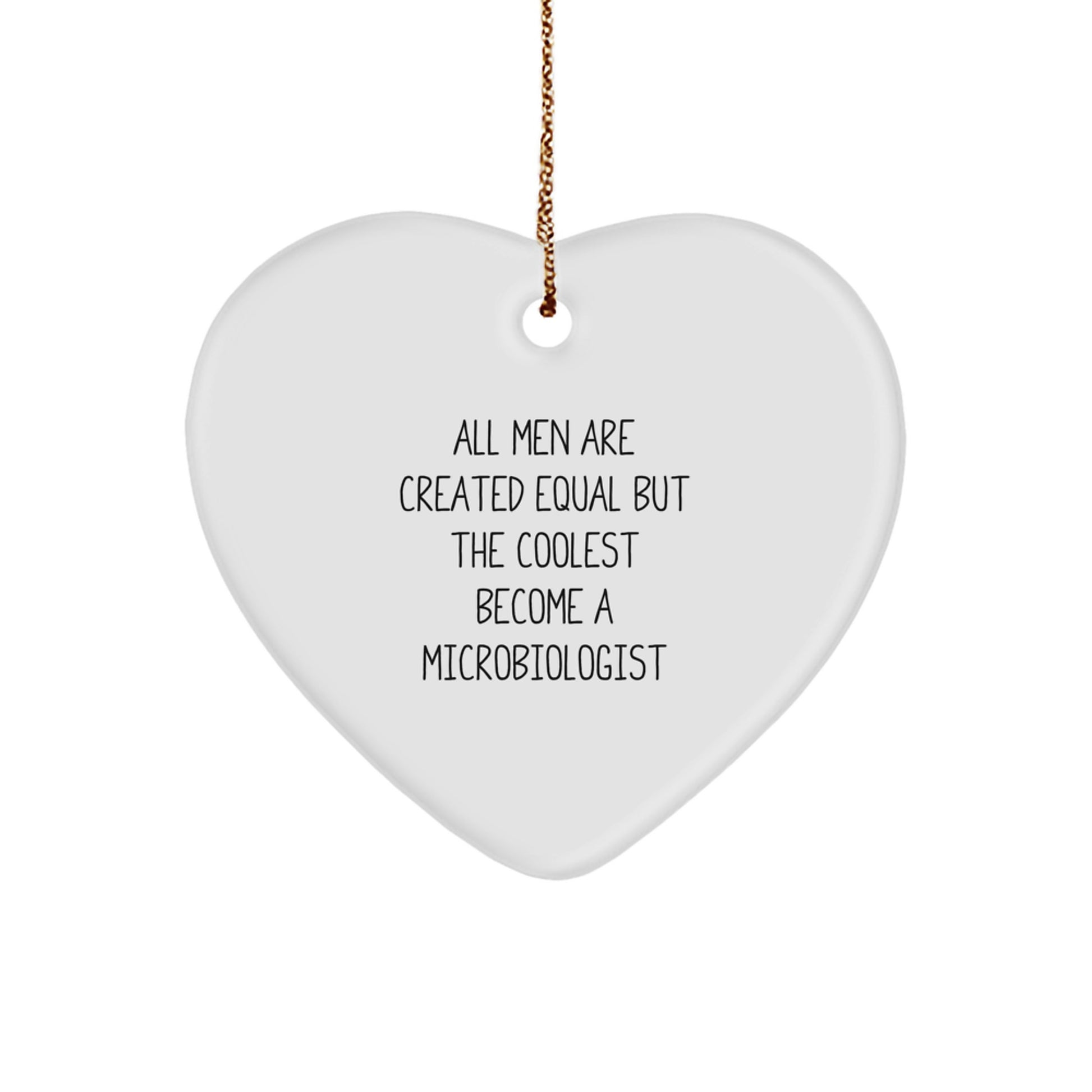 Funny Microbiologist Gifts from Men for Microbiologist Friends - Microbiologist Heart Ornament Christmas Unique - Image 1