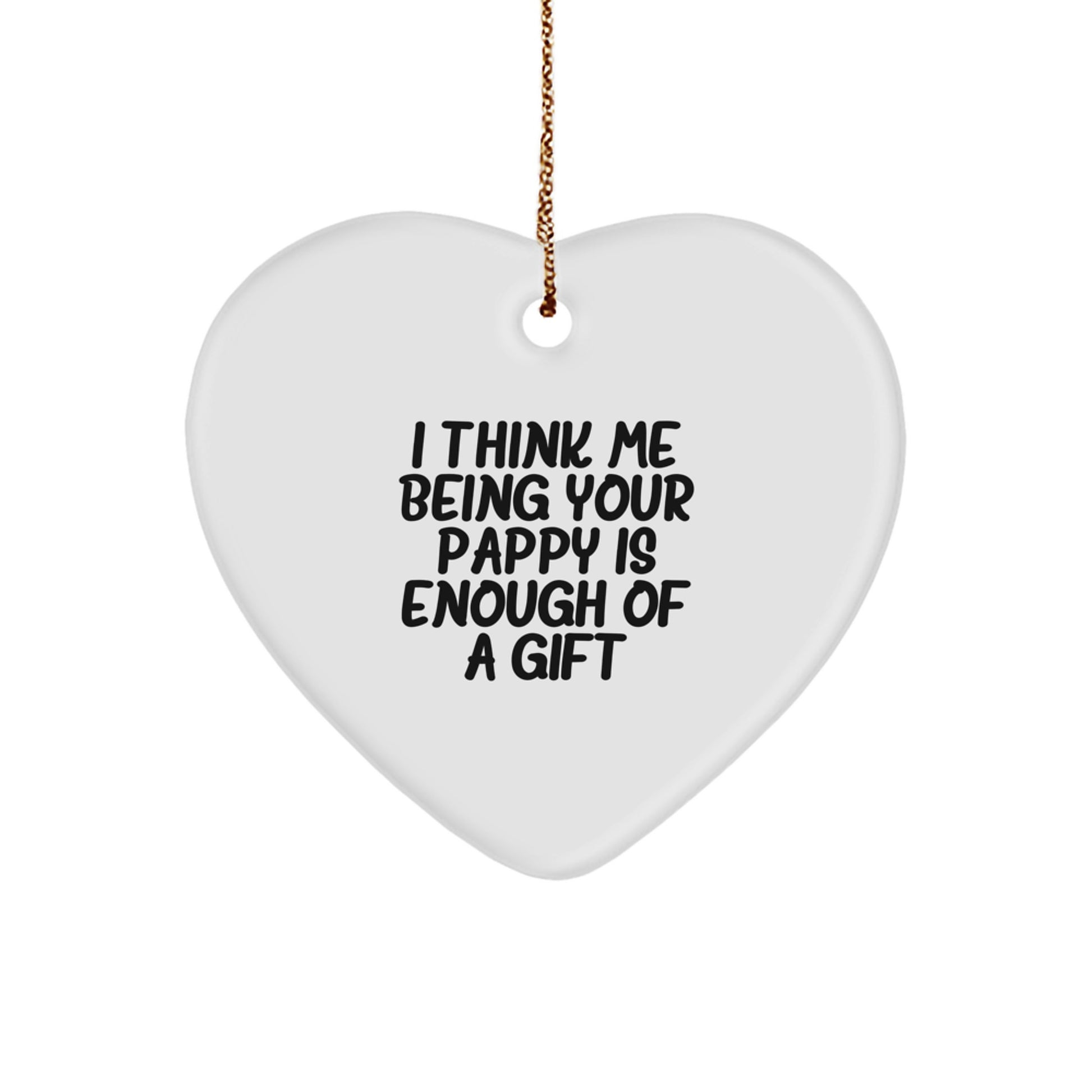 Funny Pappy Gifts from Family Members for Dad Heart Ornament, Christmas Unique Gifts for Pappy Men, Inspirational Heart Shaped Decoration - Image 1