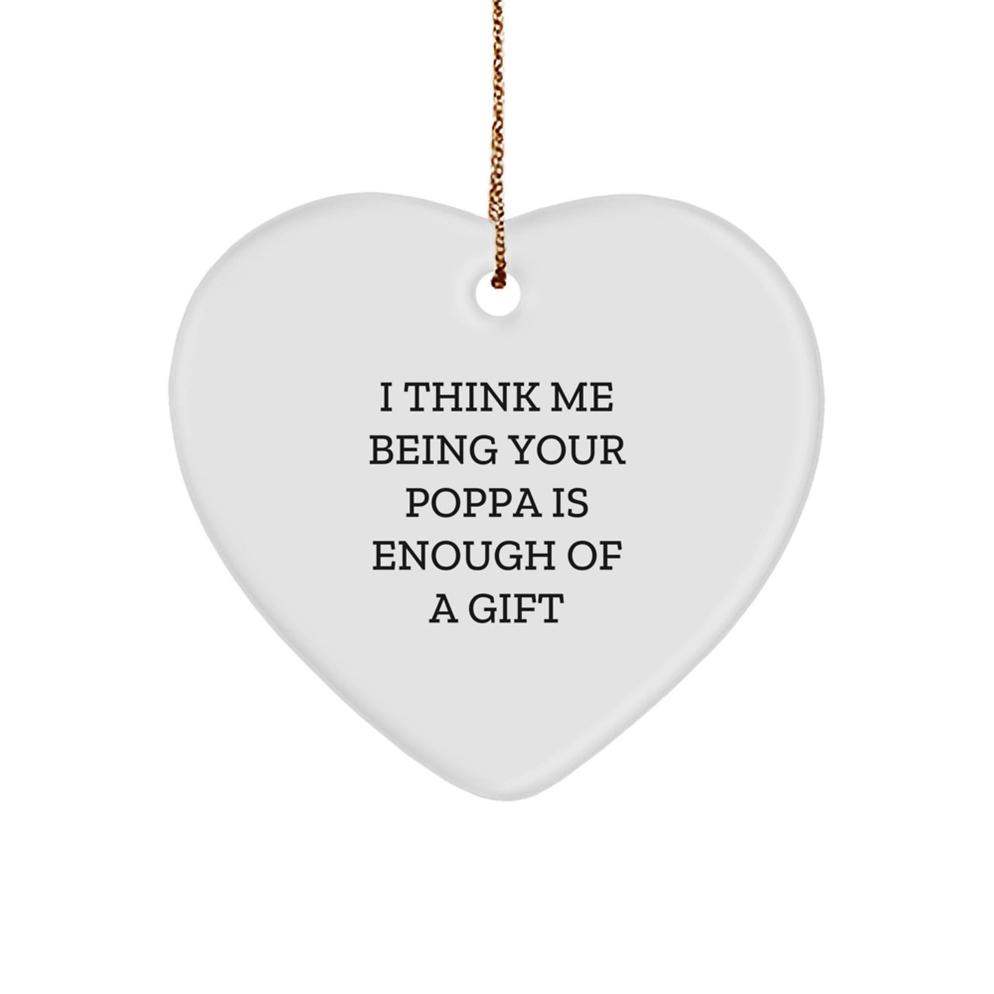 Christmas Gift for Her Poppa Heart Ornament Present - Image 1