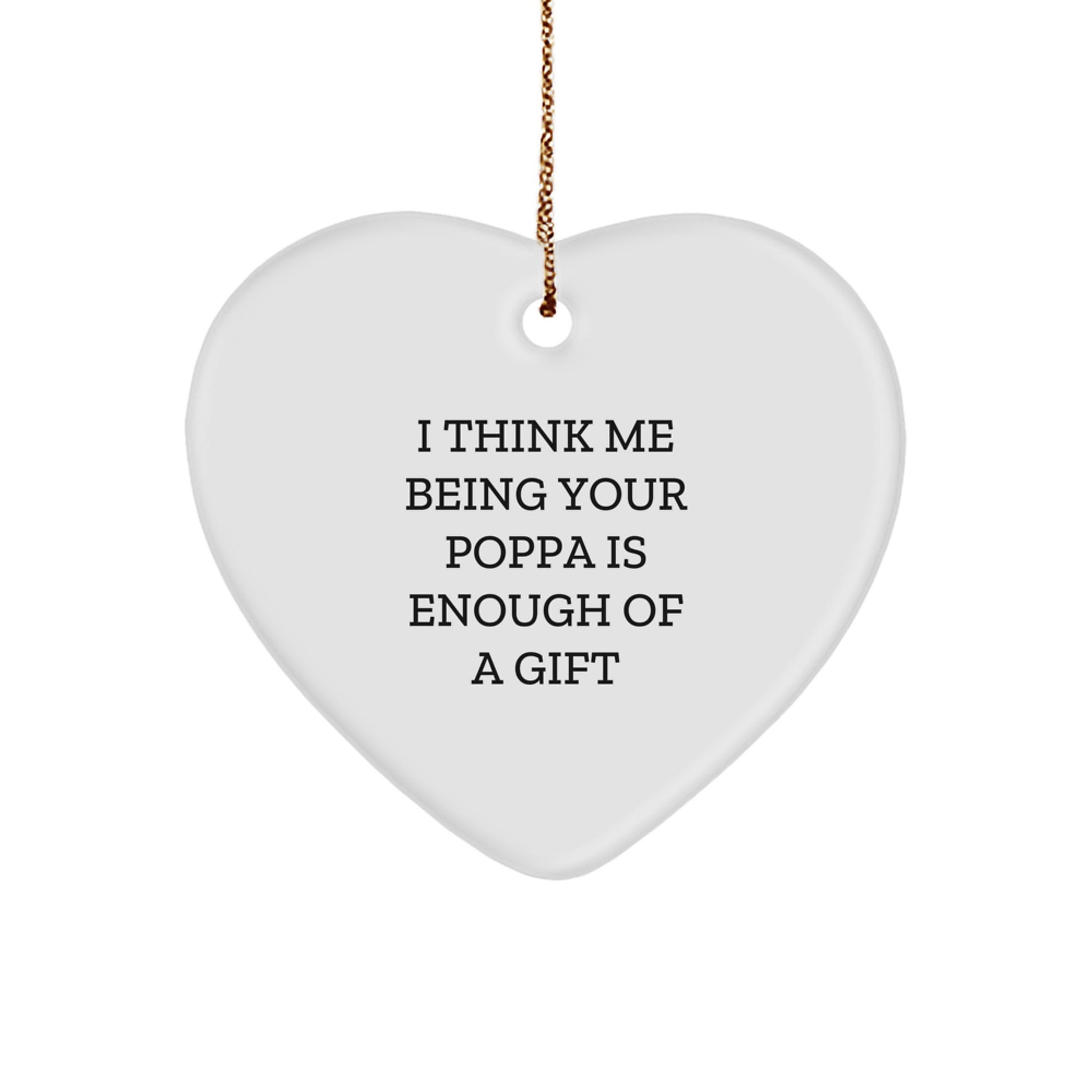 Christmas Gift for Her Poppa Heart Ornament Present - Image 1