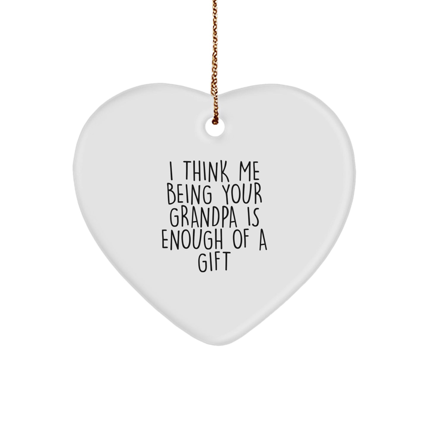 Grandpa Keepsake White Heart Christmas Ornament for Him Gift - Image 1