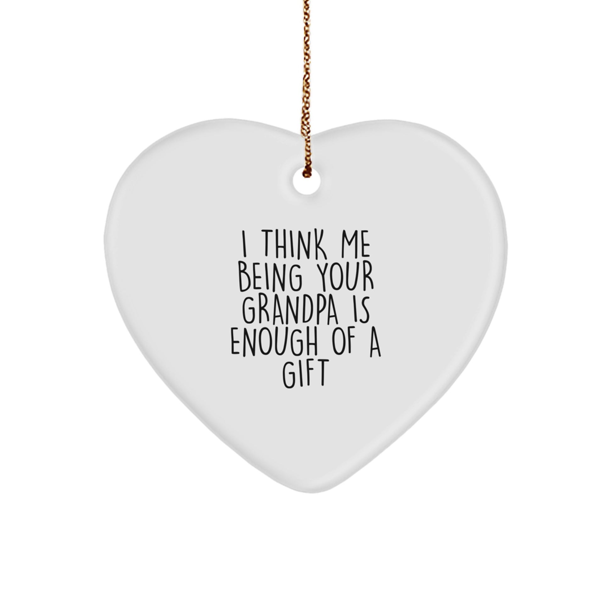Grandpa Keepsake White Heart Christmas Ornament for Him Gift - Image 1
